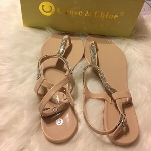 Chase & Chloe Womens Sandals Harry-1 Nude SZ 10